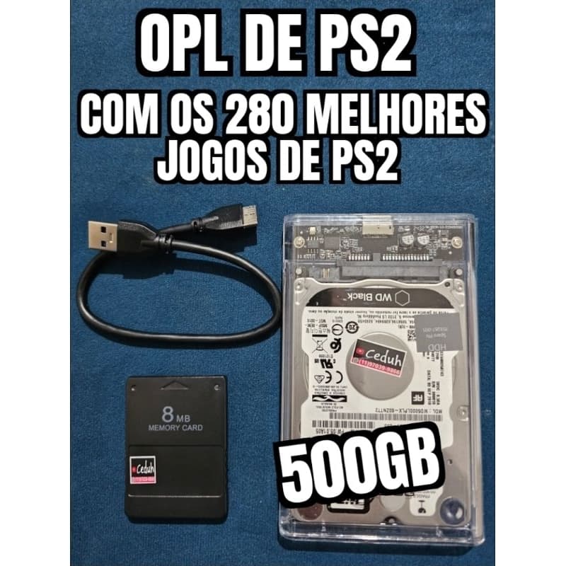 OPL HD 500GB + memory card ps2