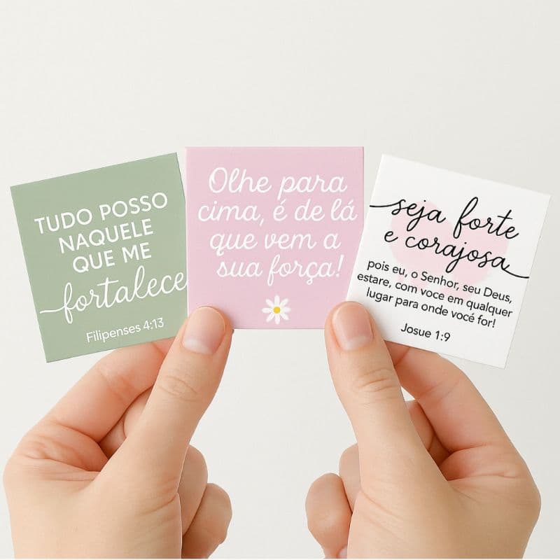 120 Unidades Mini Cartão com frases evangelicas 5x5cm