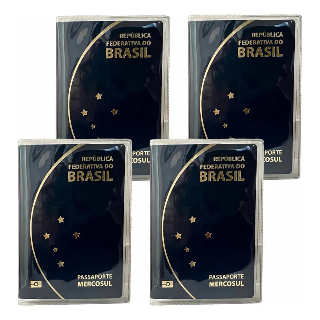 4 capa para Passaporte Modelo Novo Transparente