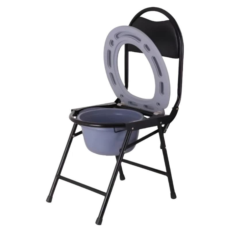 Cadeira Assento Sanitário Deficiente Cadeirante Idosos Dobrável Aço Pés Firme Eficiente.