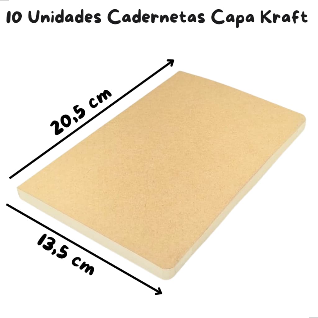 10 Cadernetas Capa Kraft Flex A5 Bloco Desenho 100 Folhas