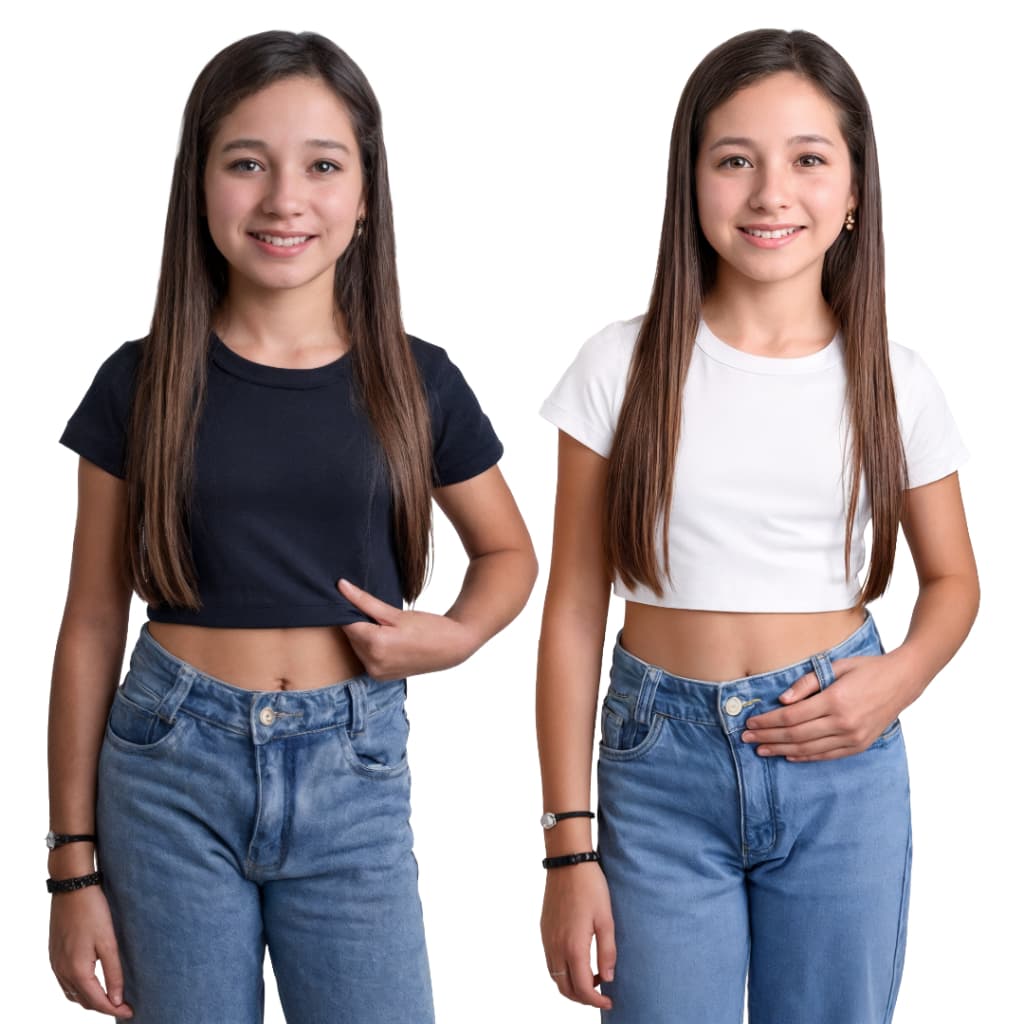 Kit 2 Blusa Cropped Menina InfantIl Juvenil Moda Blogueirinha 8 a 12