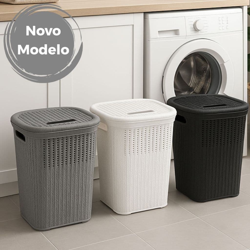 Cesto Roupa Rattan 50 Litros - Cesto Lavanderia Roupa Suja