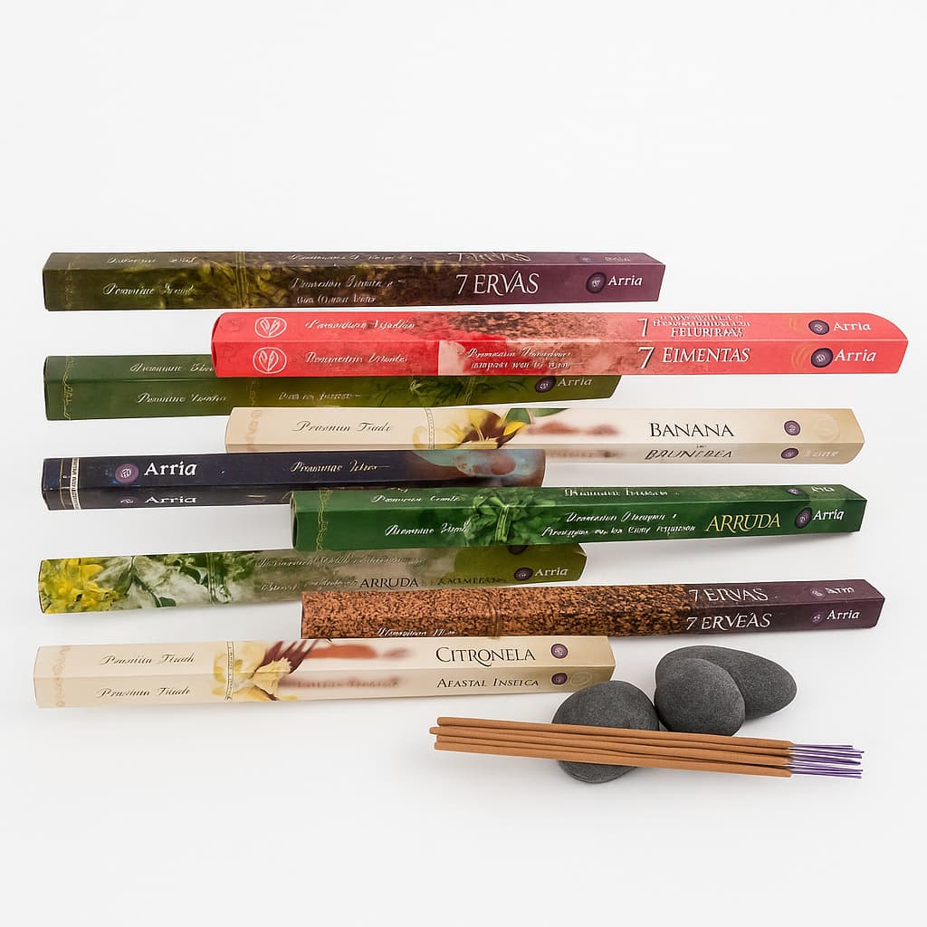 Incenso Indiano Atria 0% Carvão Caixa Com 8 Varetas - Diversos Aromas