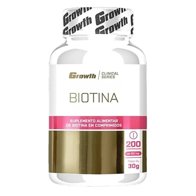 Biotina 200 Comprimidos Growth Supplements Sabor Natural