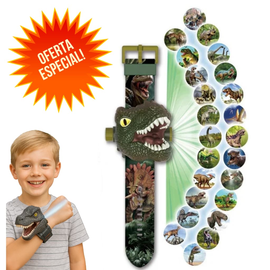 Relógio Projetor Dinossauro Tiranossauro Rex