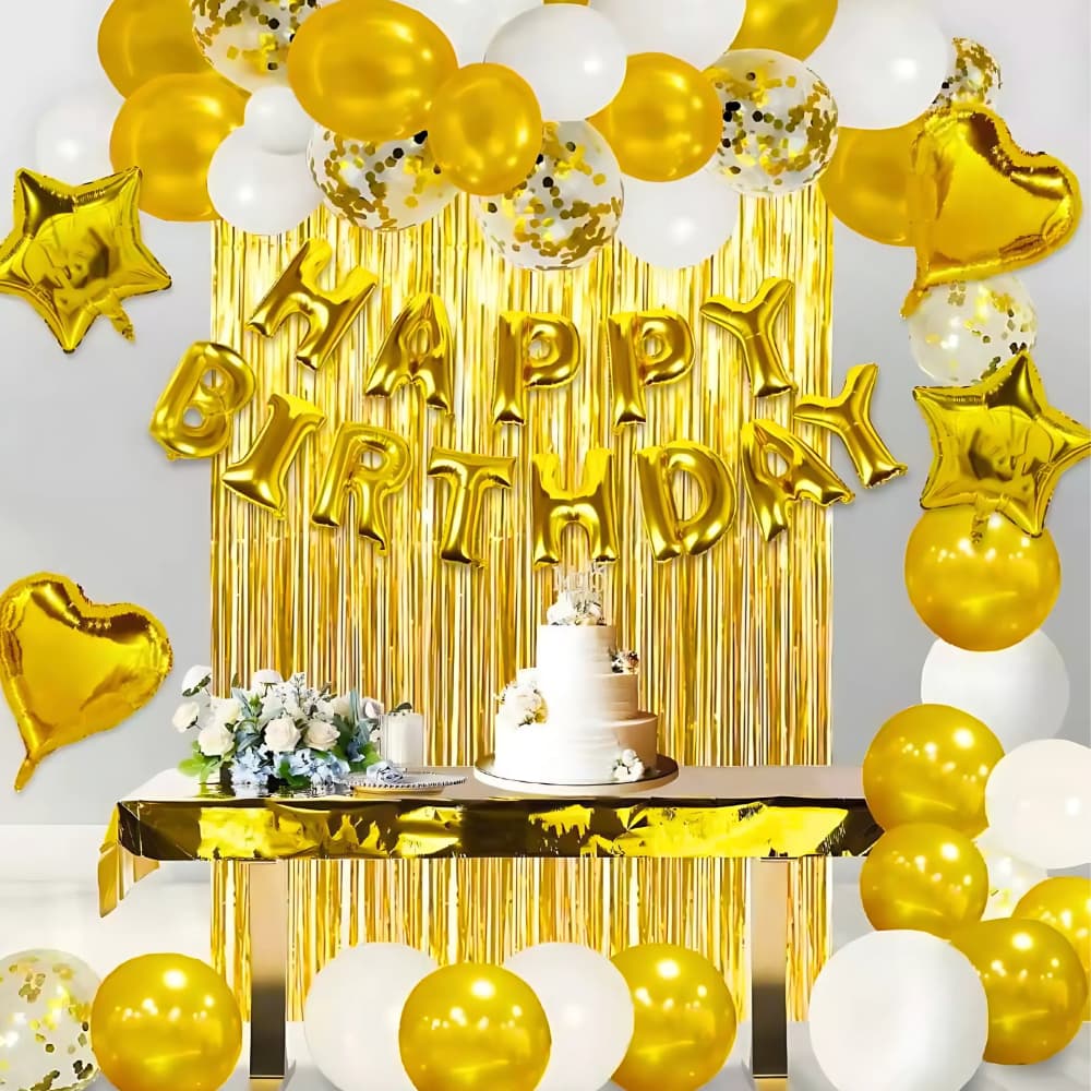 53 Peças Conjunto De Balões AZUL/PRATA/DOURADO Decorações De Festa Aniversário