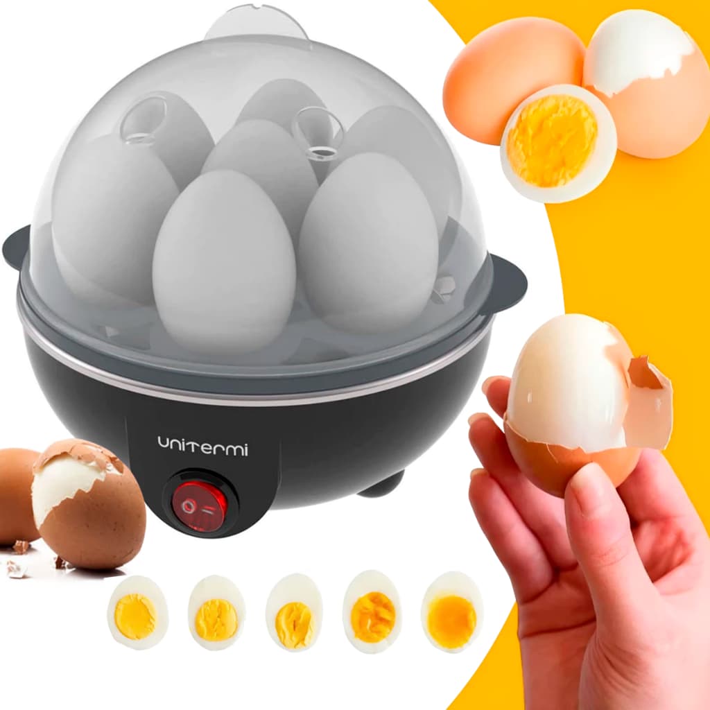 Cozedor de Ovos Elétrico Portátil Cozinha à Vapor 110v / 220v Máquina De Cozinhar Preto 7 ovos