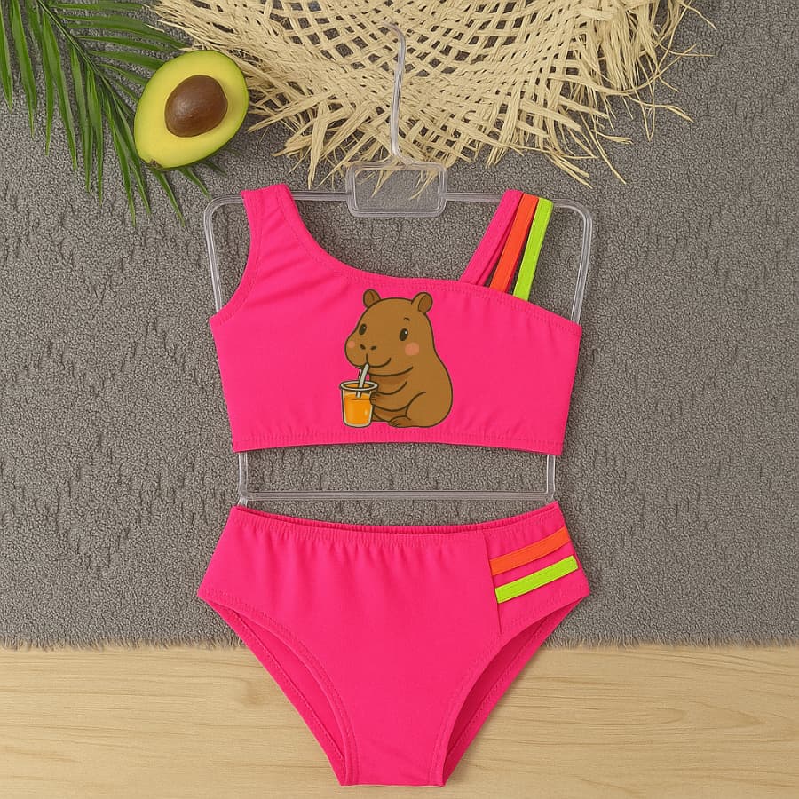 Biquini infantil Menina Juvenil 2 ao 16 UV50 Bikini infantil Feminino premium Praia piscina maiô