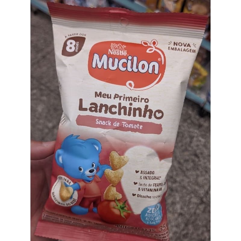 Mucilon Meu Primeiro Lanchinho 35g | Snack Infantil a partir de 8 Meses – Milho, Tomate ou Laranja e Banana