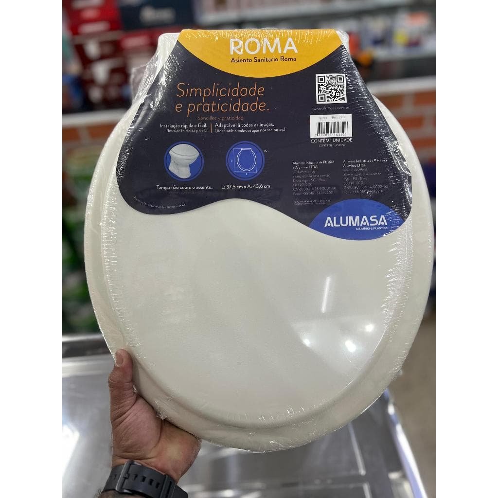 Assento Sanitário Confortável Oval Tampa de Vaso Bacia Universal Compatível Todas as Marcas Alumasa