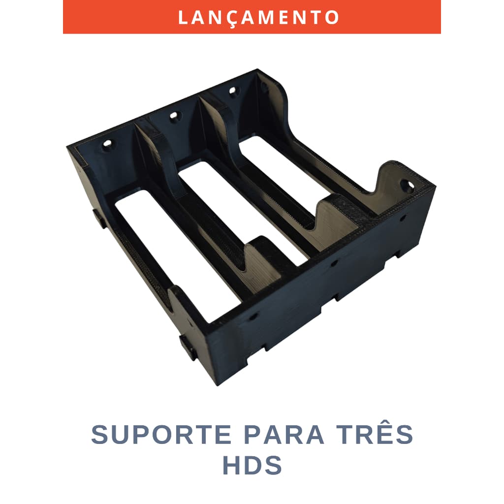 Suporte Organizador Modular para HDs de 3.5 Três Slots