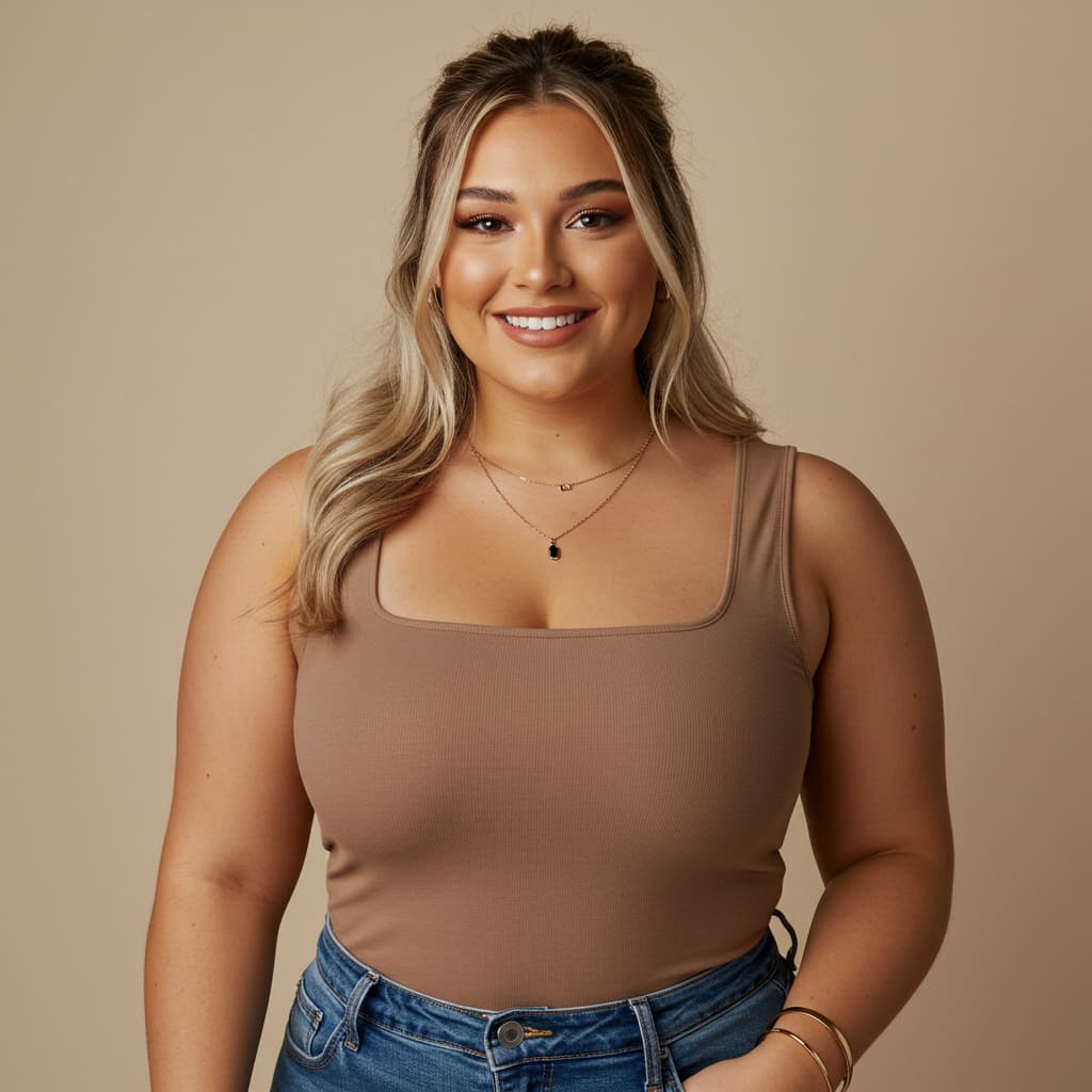 Regata Blusinha Feminina Básica Gola Quadrada Em Poliamida