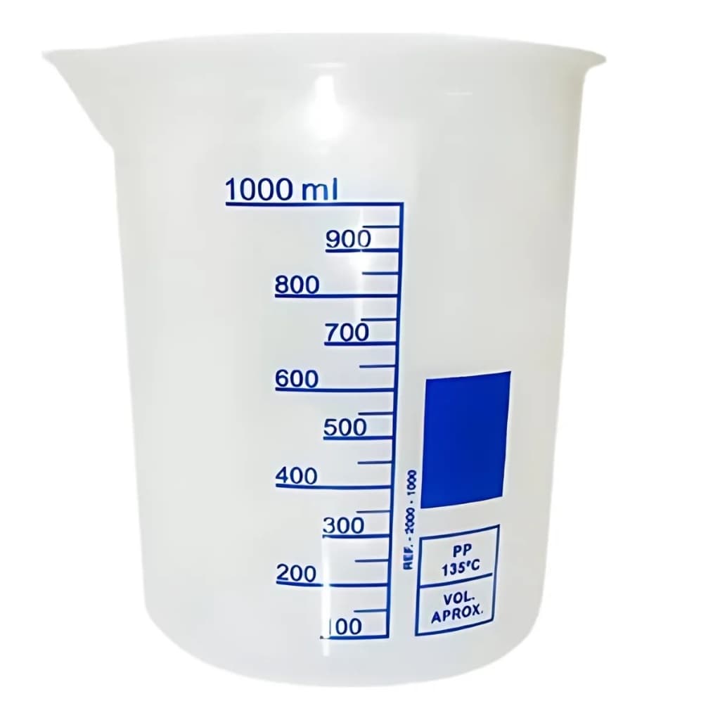 BECKER DE PLASTICO GRADUADO 1000ML - FORMA BAIXA