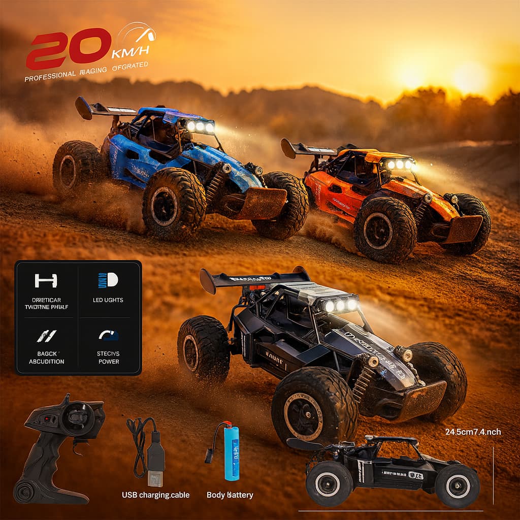 Carrinho Controle Remoto Trilha Recarregável Brinquedo Jeep Off-road Escala 1:16 Pneus Borrachudo