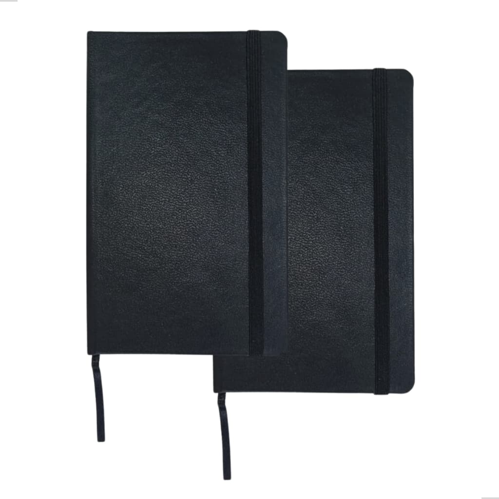 2 Cadernetas Anotação de Bolso Executiva SKETCHBOOK Tipo Moleskine Couro Sintético Premium