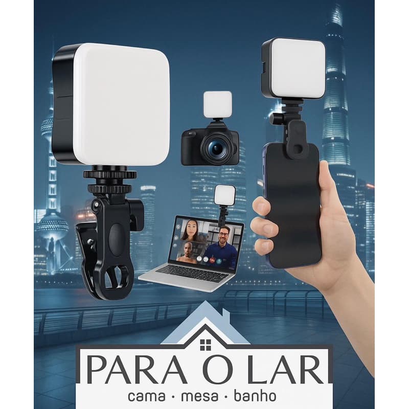 Iluminação Fotográfica Noturna De Preenchimento LED Luz De Vídeo De Lâmpada Portátil De Fotografia Com Clip Com pilha