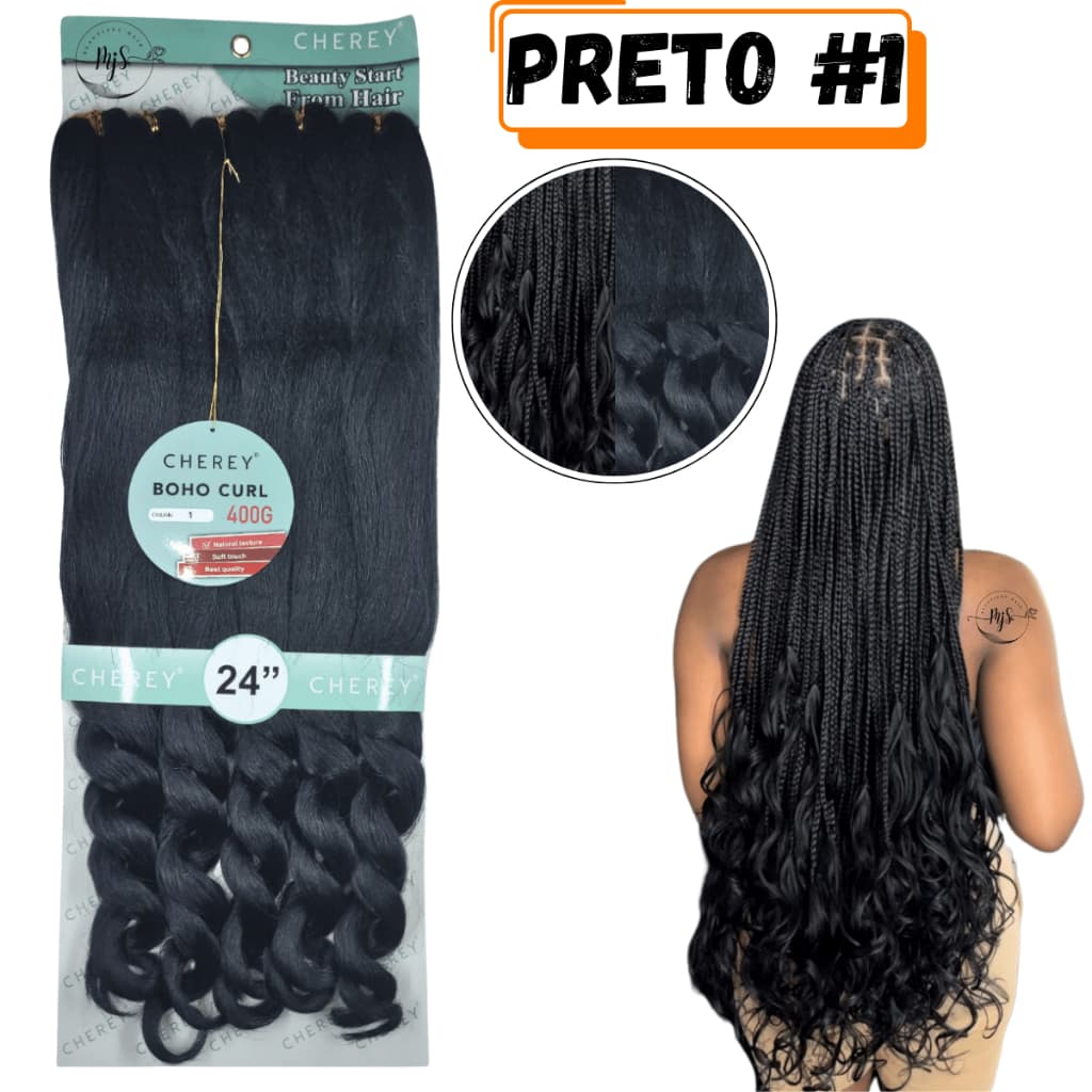 Cabelo Jumbo Boho French Curl Braids Cachos Crochet Braids Fibra Sintética 400 Gramas