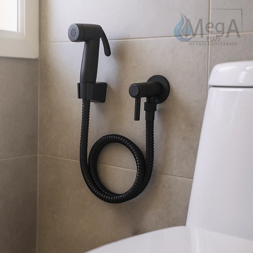 Ducha Higiênica Toda Metal Black 100% inox Alta Qualidade