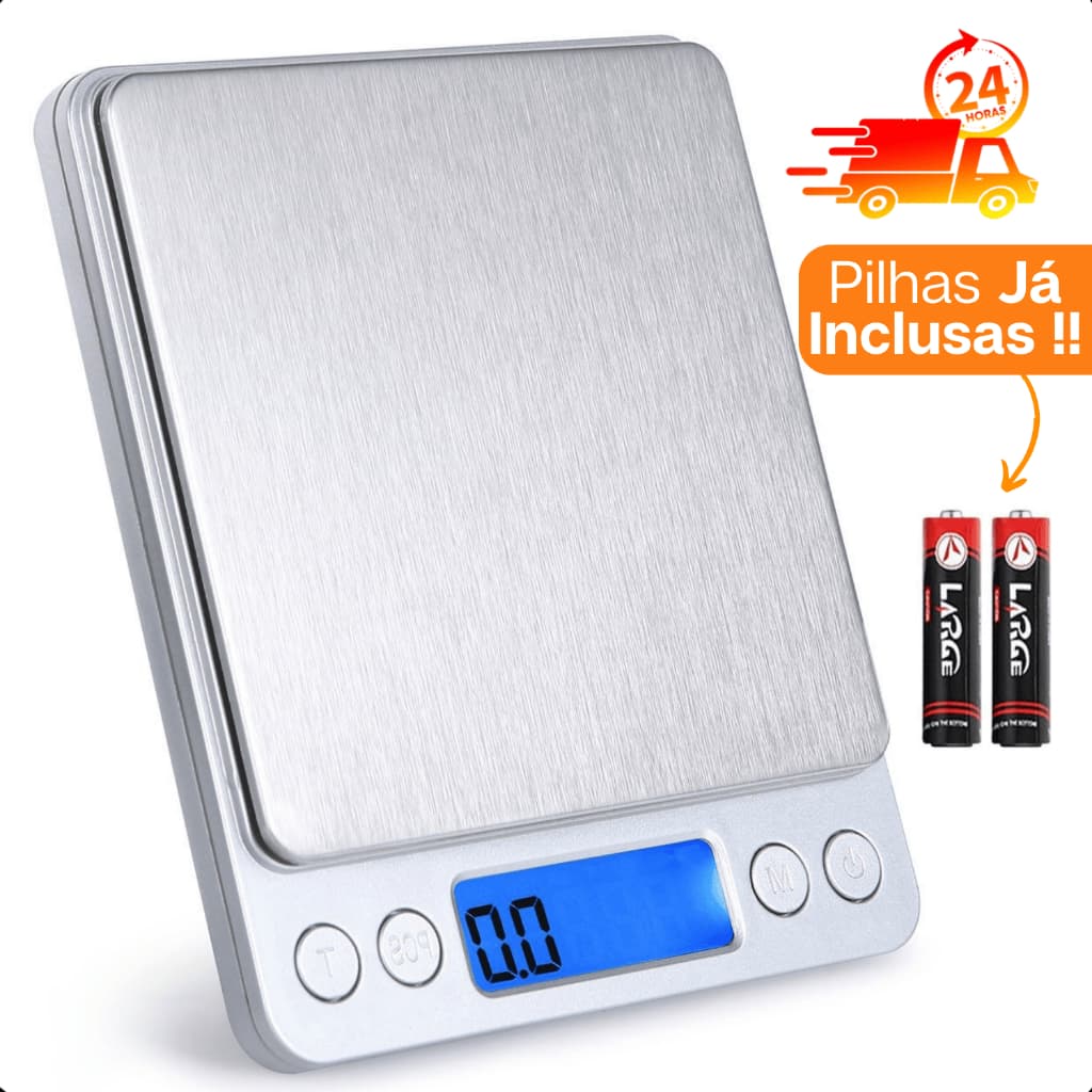 Balança Digital De Cozinha Inox Alta Precisão 0,1g-2kg Profissional Contagem Portátil Moderna Mix