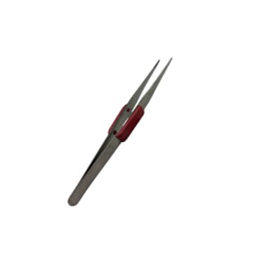 Pinça Reta de Precisão 16cm com proteção - Aço Inoxidável