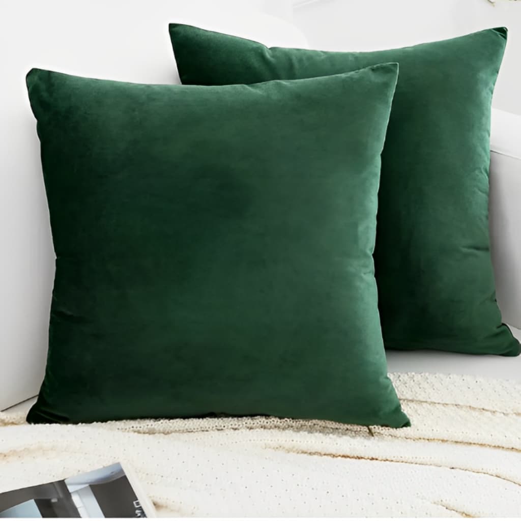 Kit 2 Capas de Almofada Suede Veludo 45x45 Decoração Sala com Zíper