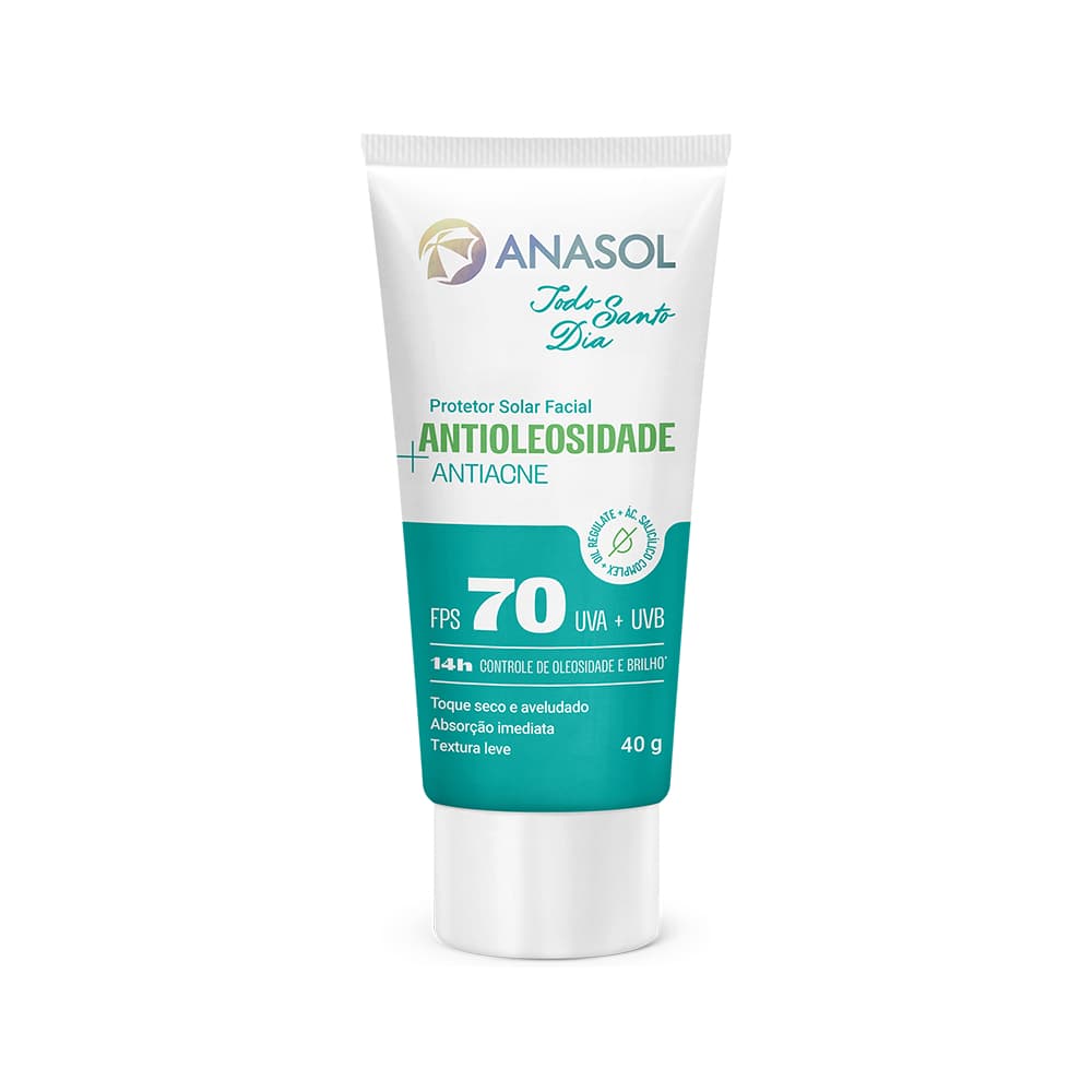 Anasol Todo Santo Dia Protetor Solar Facial Antioleosidade Antiacne FPS 70 40g
