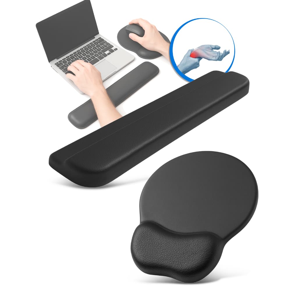 Kit Mousepad + TecladoPad Ergonomico Home Office Escritorio Computador Notebook Apoio Pulso Mão