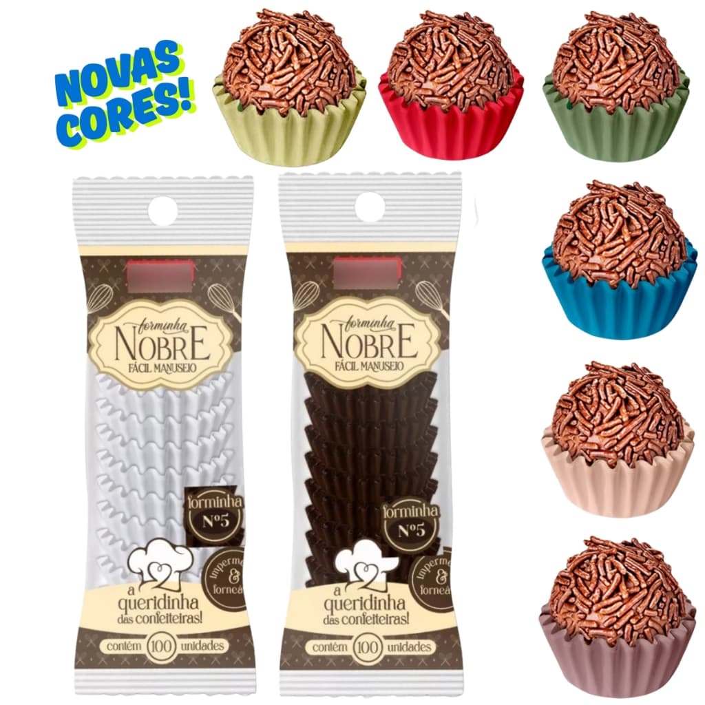 100-500 Forminha Nobre No5 Forneável Impermeável Marrom Branca Fácil Manuseio