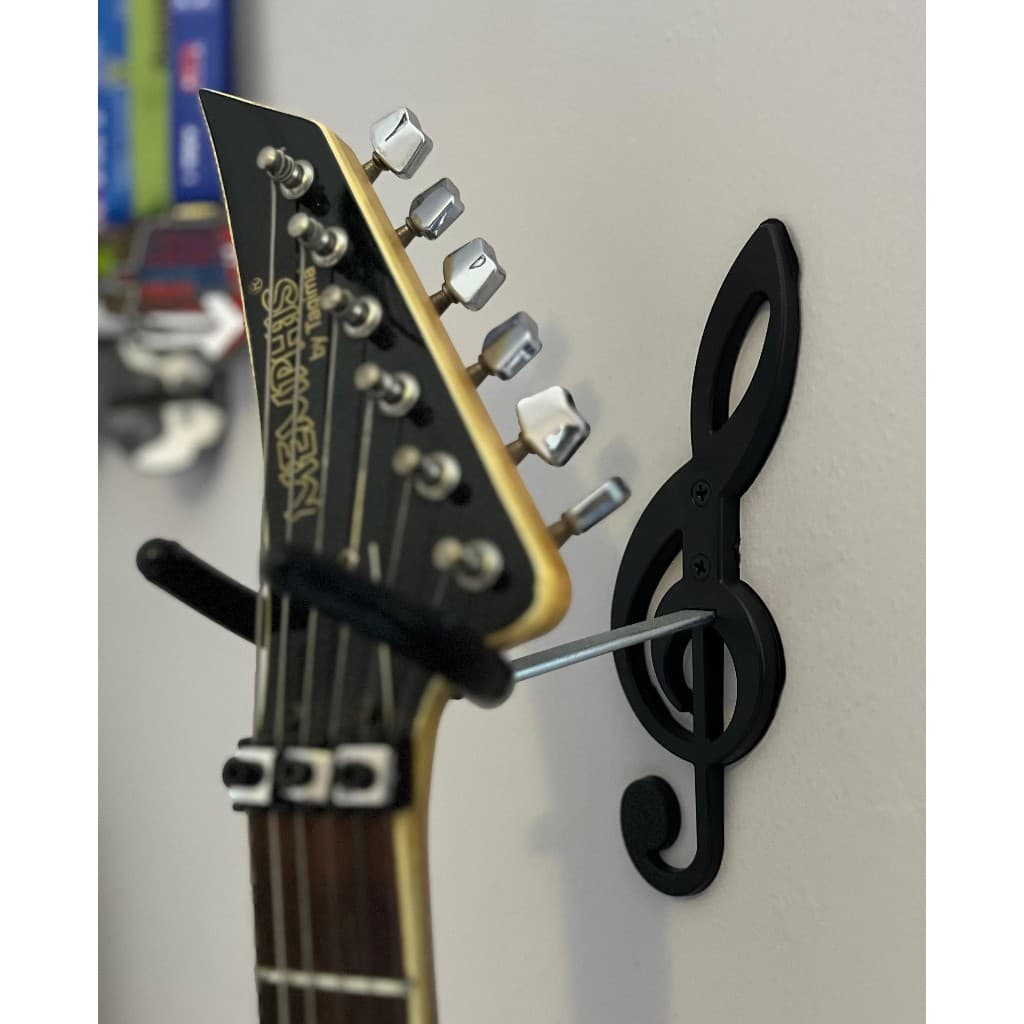 Suporte de Violão de Parede  - Violão, Guitarra, Baixo, Ukulele – Design Clave de Sol