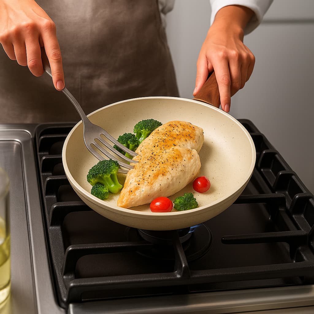 Frigideira Cerâmica Antiaderente Não Gruda Cabo 24cm Fogão Cooktop Indução Gás 1,5L Resistente