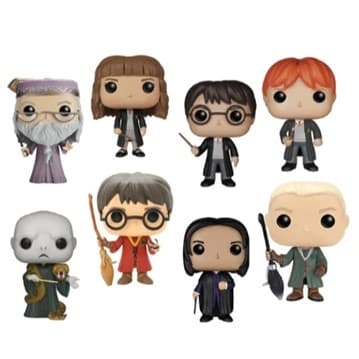 Bonecos Harry Potter Pop Com Caixa Expositora 10 Cm Em Vinil Ron Hermione Divertidamente Mario Luigi
