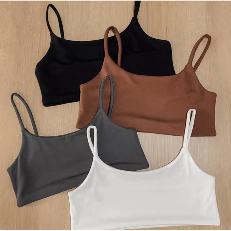 KIT 2 Top Academia Forro Duplo Alça Fina Suplex Premium Com Elástico Feminino Fitness