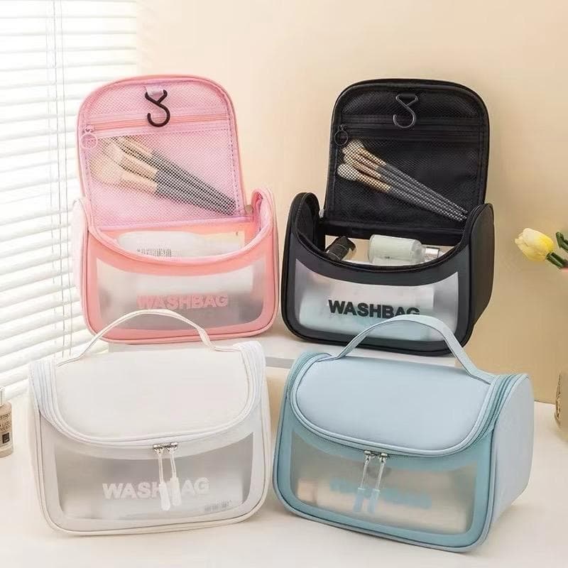 Necessário Organizador Viagem Bolsa Impermeável De Maquiagem Transparente Portátil Flip