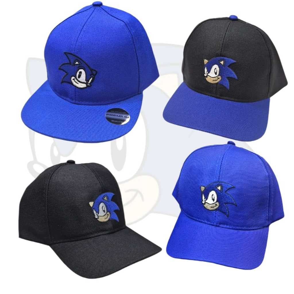 Boné Infantil Sonic Criança Menino Bordado - Ajustável e Confortável - Tamanho de 3 a 10 anos