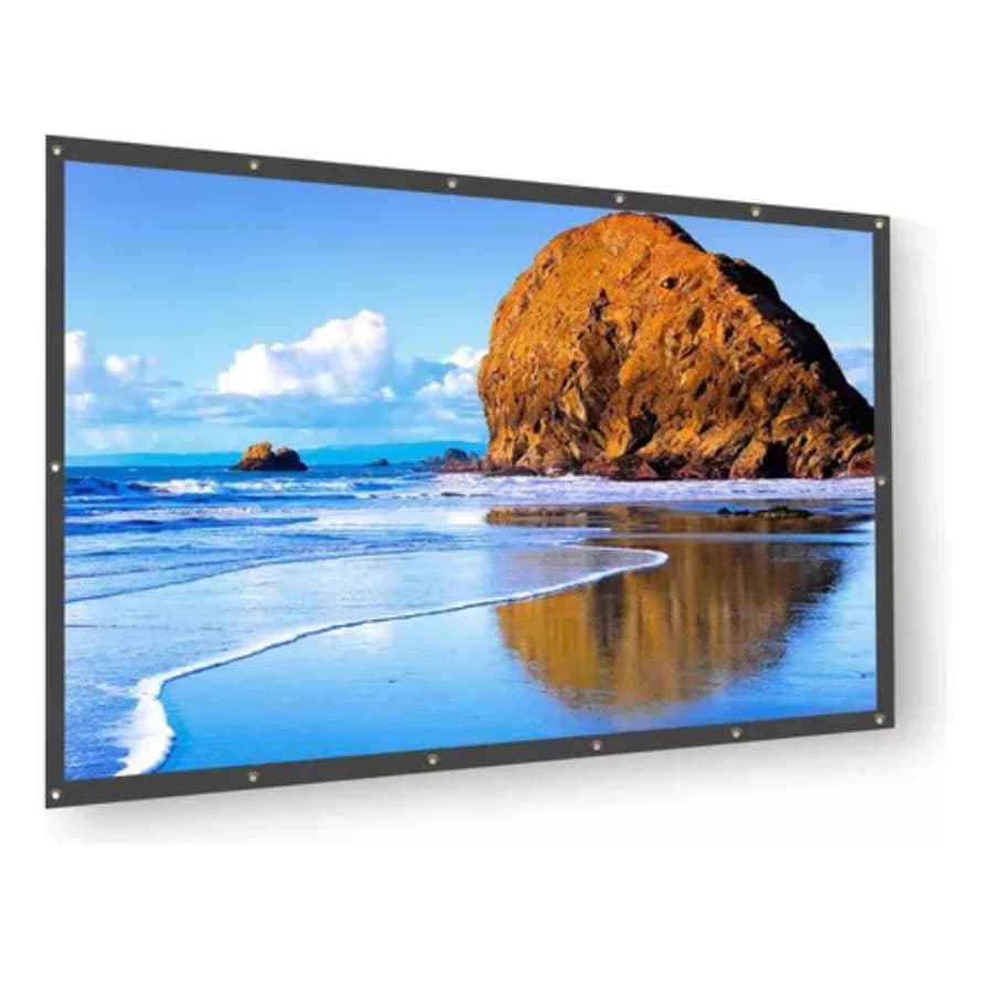 Tela de Projetor 150” Polegadas – Lona Fosca Dobrável, Alta Definição e Fácil de Instalar - PREMIUM