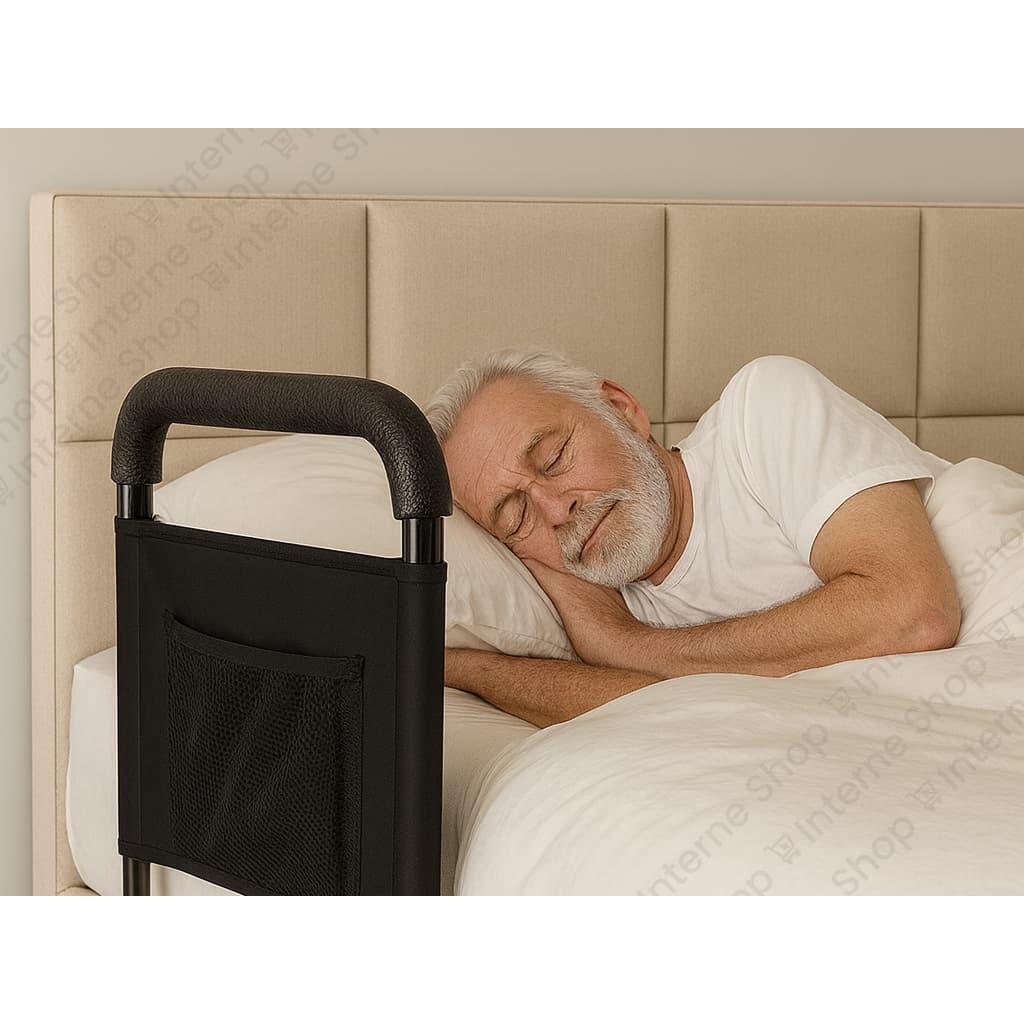 Grade de Cama PRETA – Apoio de Segurança para Idosos | REFORÇADA Até 130kg | Para Idosos e Crianças