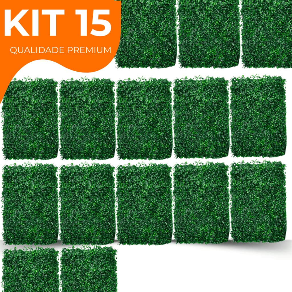 Kit 15 Placa Buchinho Grama Artificial Parede Muro Inglês Vertical Cheio