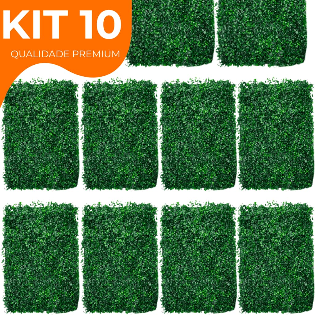 Kit 10 Placa Buchinho Grama Artificial Parede Muro Inglês Vertical Cheio