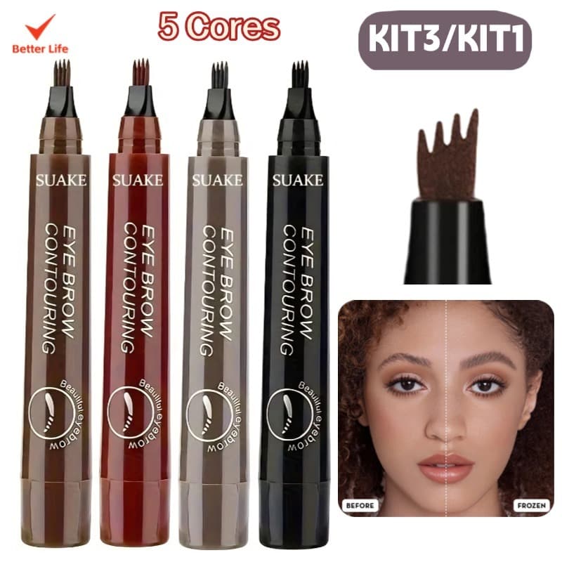 Kit1/Kit3 Lápis De Sobrancelha Líquido À Prova D'água De 5 Cores, De Longa Duração, Definição Natural, Maquiagem Barata