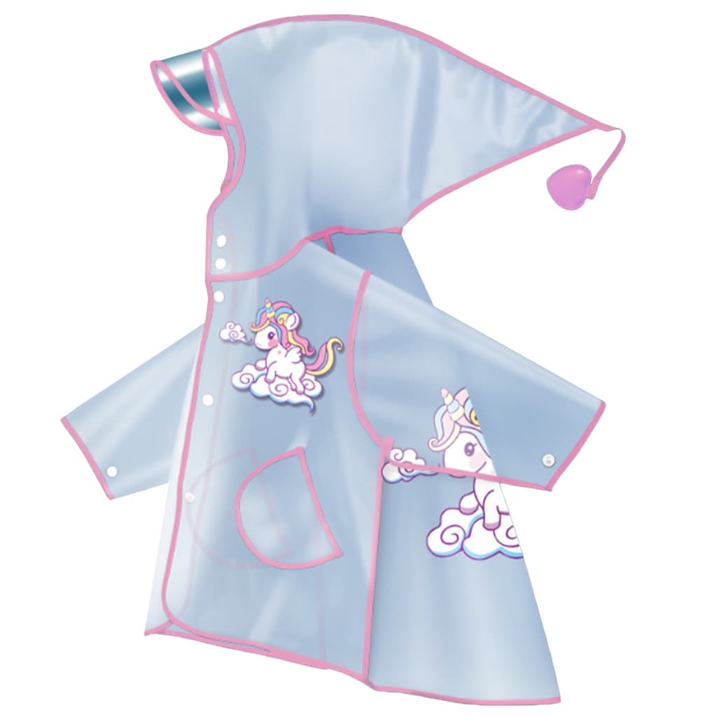Uniwity Capa deChuva Infantil Impermeável com Capuz Estampa Animada Leve Dobrável para Menino Menina