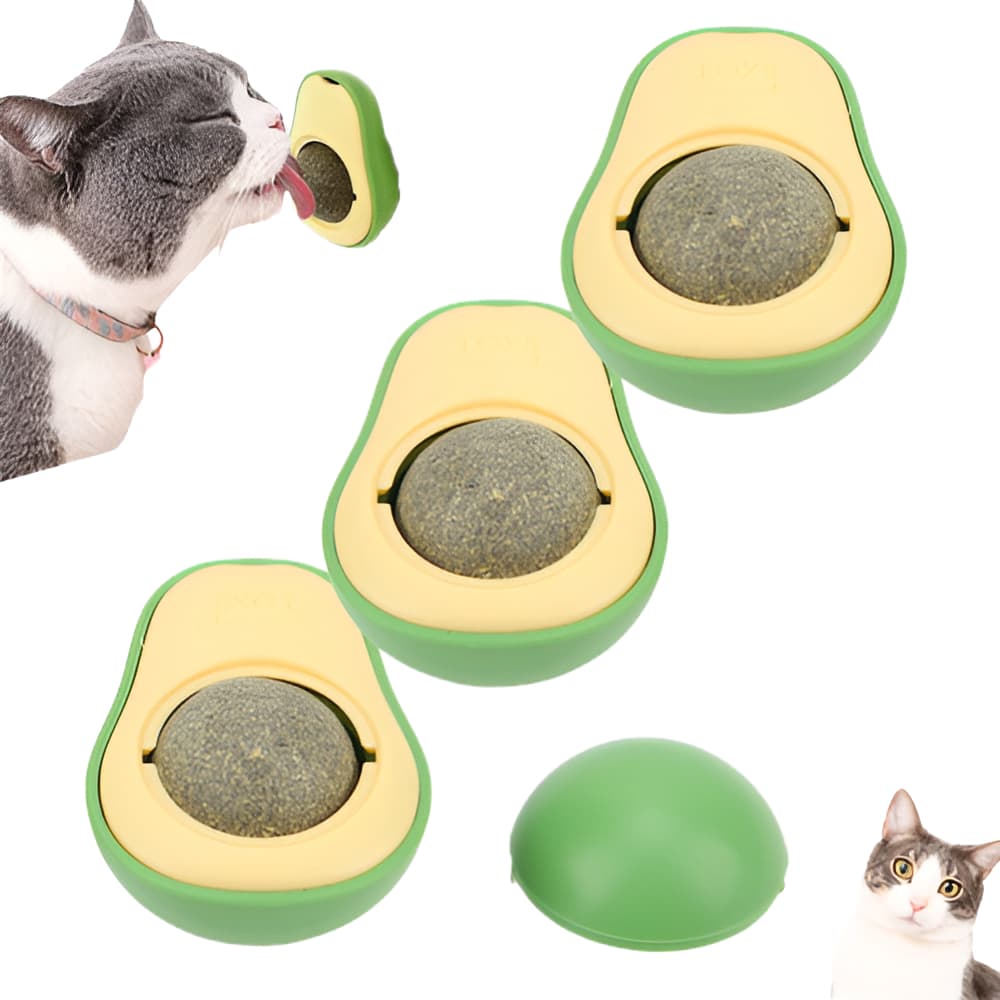 Kit 3un Brinquedo Para Gato Com Catnip Erva Gato Bola Lamber Abacate