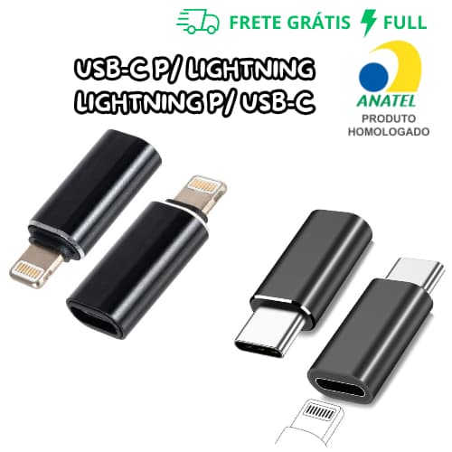 1 UNIDADE DE ADAPTADOR USB-C PARA LIGHTNING OU LIGHTNING PARA USB-C (FÊMEA:USB-C/LIGHTNING-MACHO:USB-C/LIGHTNING)