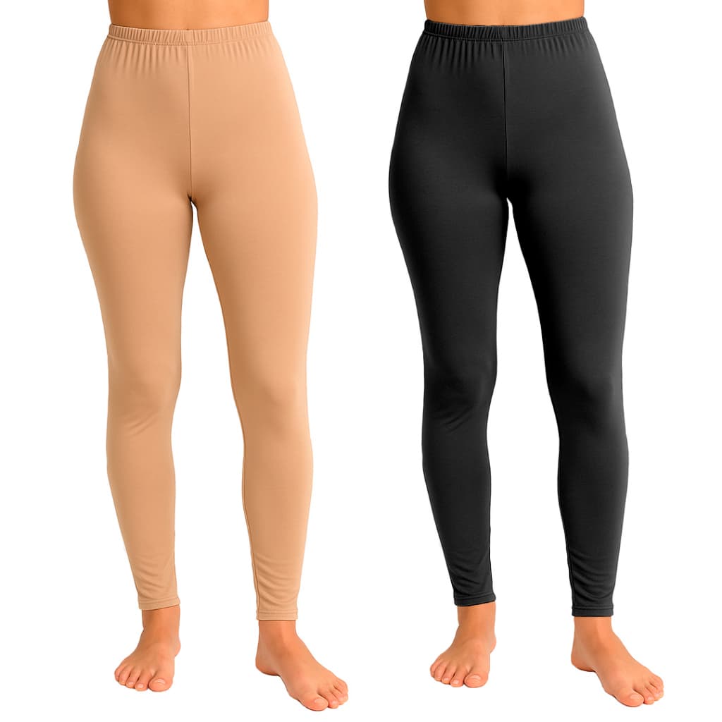 Kit 1 e 2 Calças Longas Segunda Pele Microfibra Anti Transparência Segurança Feminina