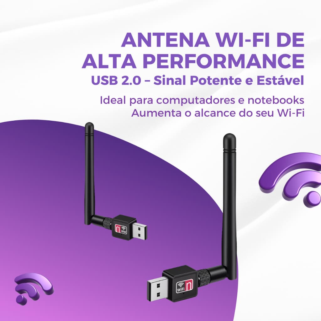 Antena Wi-Fi USB 2.0 900 Mbps – Sinal Forte, Rápido e Estável