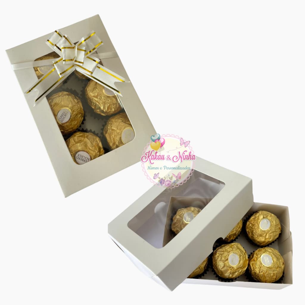 ENVIO IMEDIATO - 10 Caixa para presente 6 Doces Branca Clássica 7x11X3cm Com visor acetato 10/20/50 Unidades