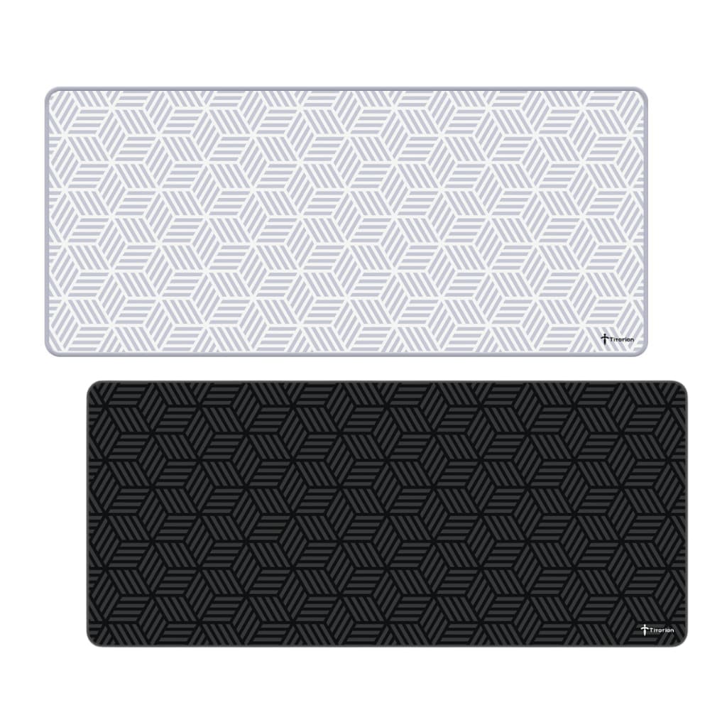 Mouse Pad Gamer APEX Extra Grande Control Profissional 90x40 Deskpad Branco Preto Hexágono Titorion