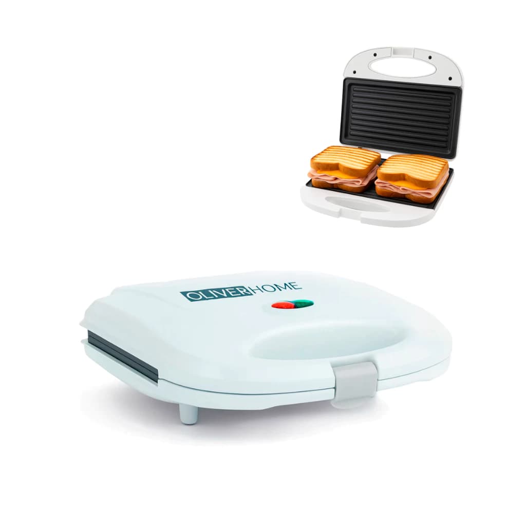 Sanduicheira Elétrica e Grill Família 2 em 1 - Inox antiaderente - 750W OliverHome
