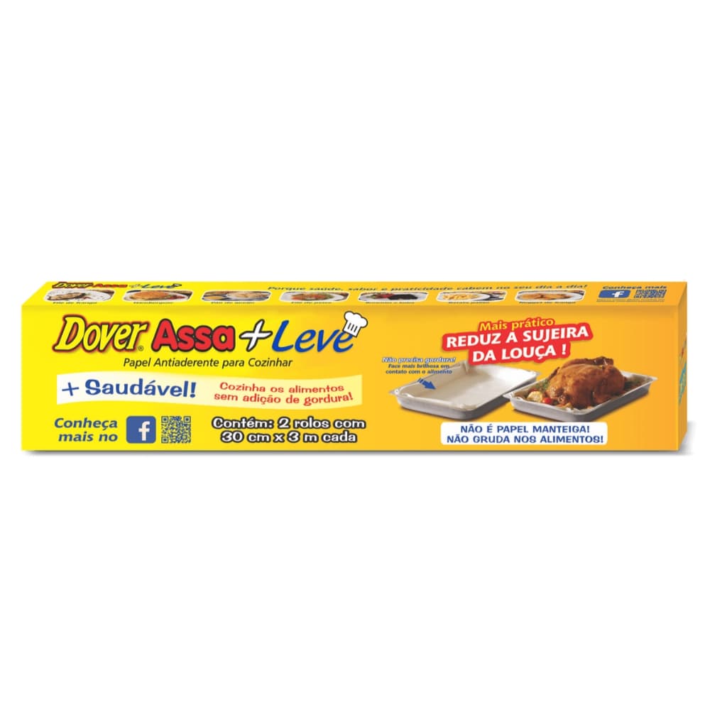 Papel Antiaderente Dover Assa+leve 3mx30cm - 2 Rolos