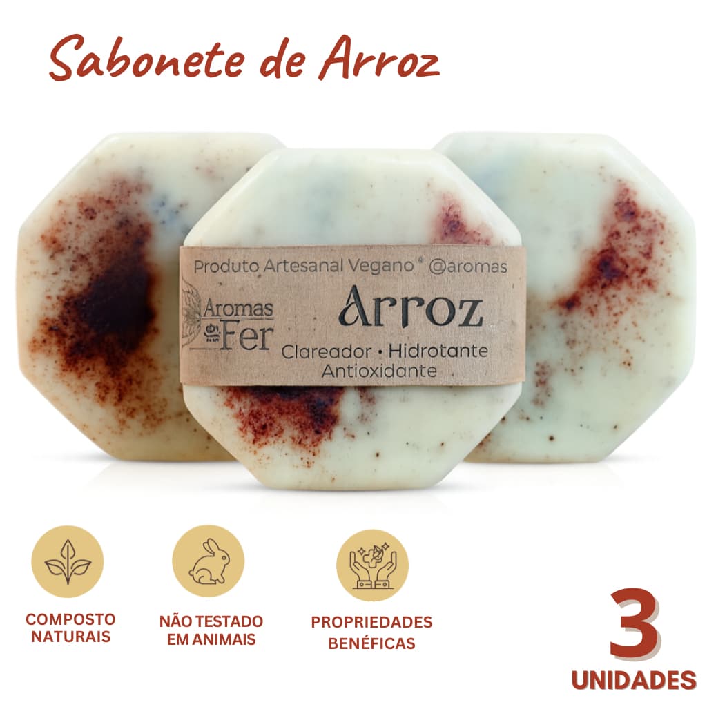 Kit Sabonete Facial de Arroz Vegano e Clareador